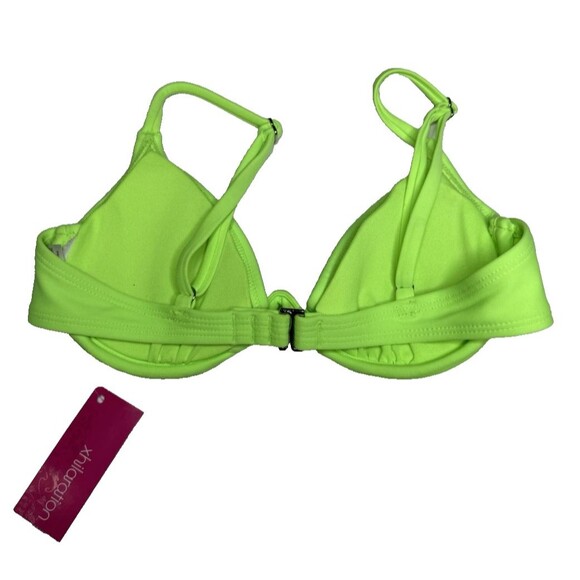 Xhilaration Juniors Lime Green Inverted V Front Underwire Bikini Top S 0-2 NEW! - Picture 10 of 11
